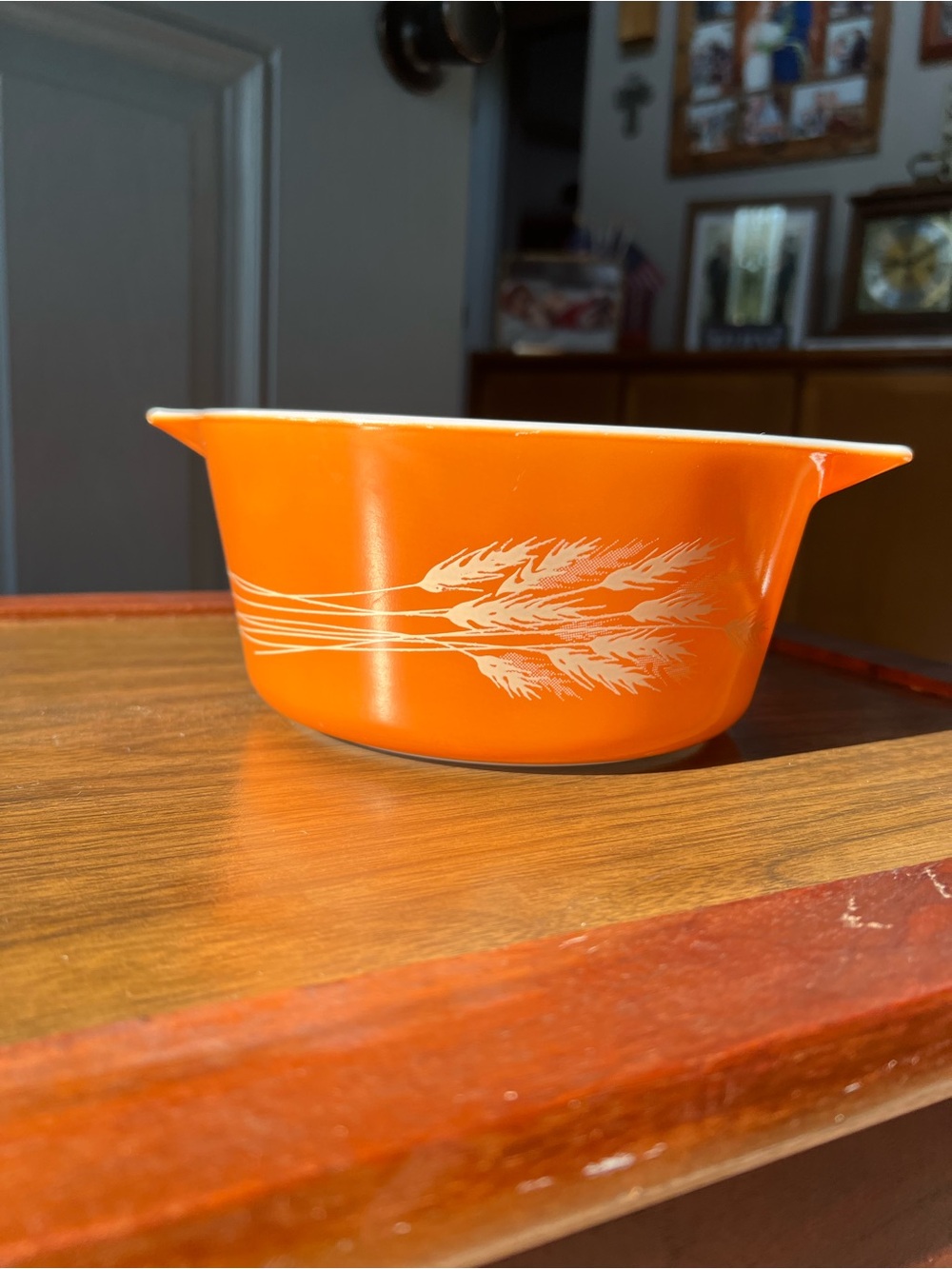 Vintage Pyrex 474-B Autumn Wheat Pattern Ceramic Dish